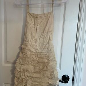 Forever 21 Cream Ruched Dress